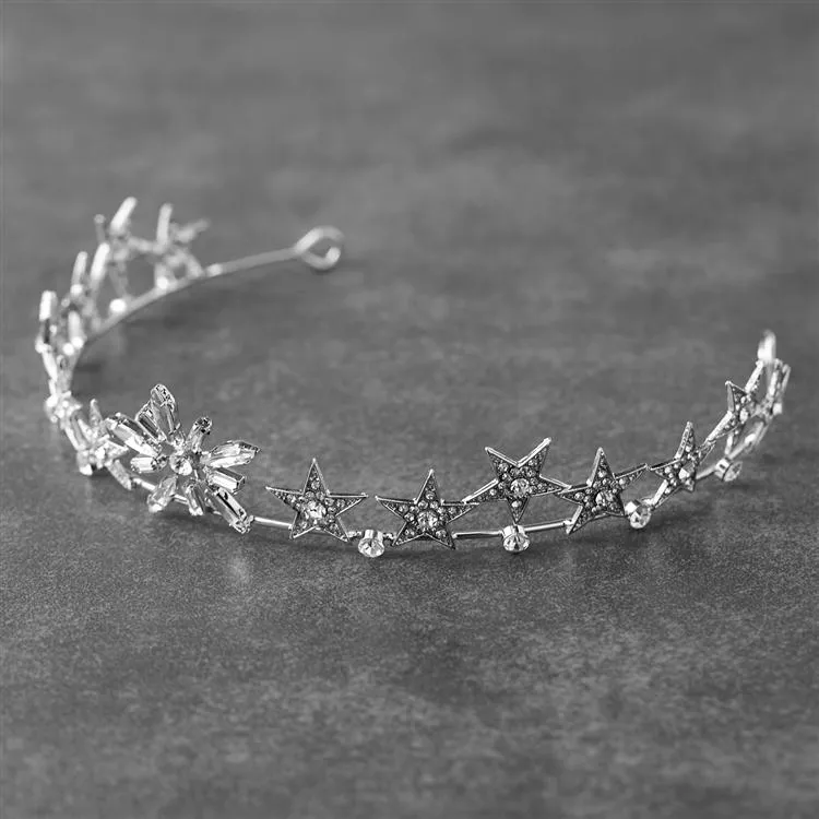 Celestial Stars and Pave Crystal Tiara