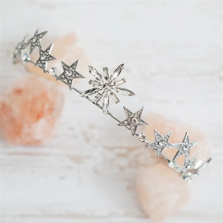Celestial Stars and Pave Crystal Tiara