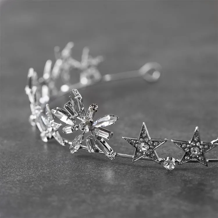Celestial Stars and Pave Crystal Tiara