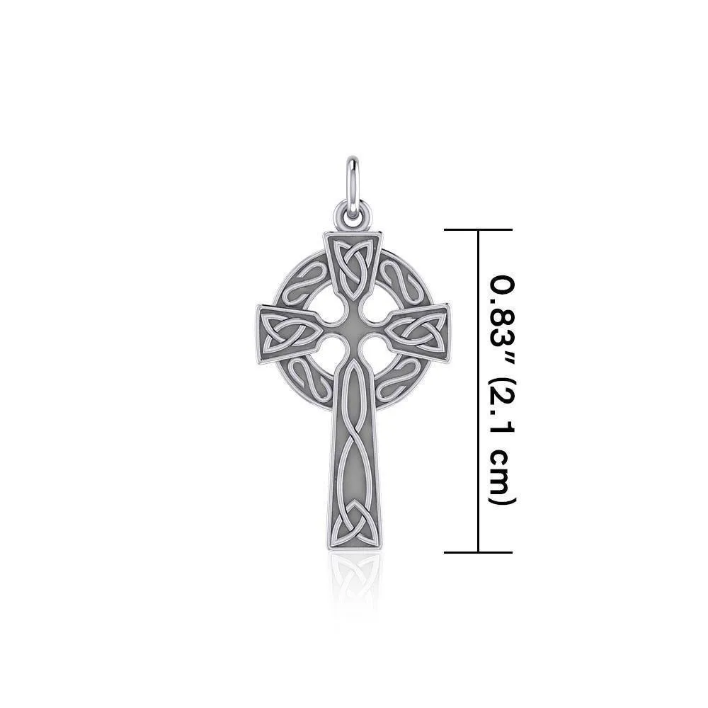 Celtic Knotwork Celtic Cross Sterling Silver Charm TC558