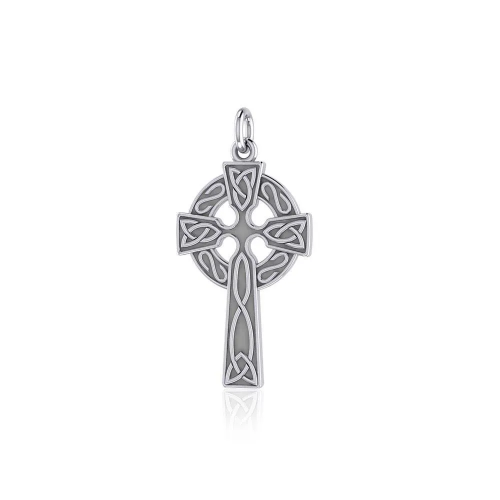 Celtic Knotwork Celtic Cross Sterling Silver Charm TC558