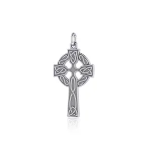 Celtic Knotwork Celtic Cross Sterling Silver Charm TC558
