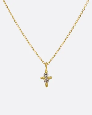 Champagne Diamond Double Faerie Pendant Necklace