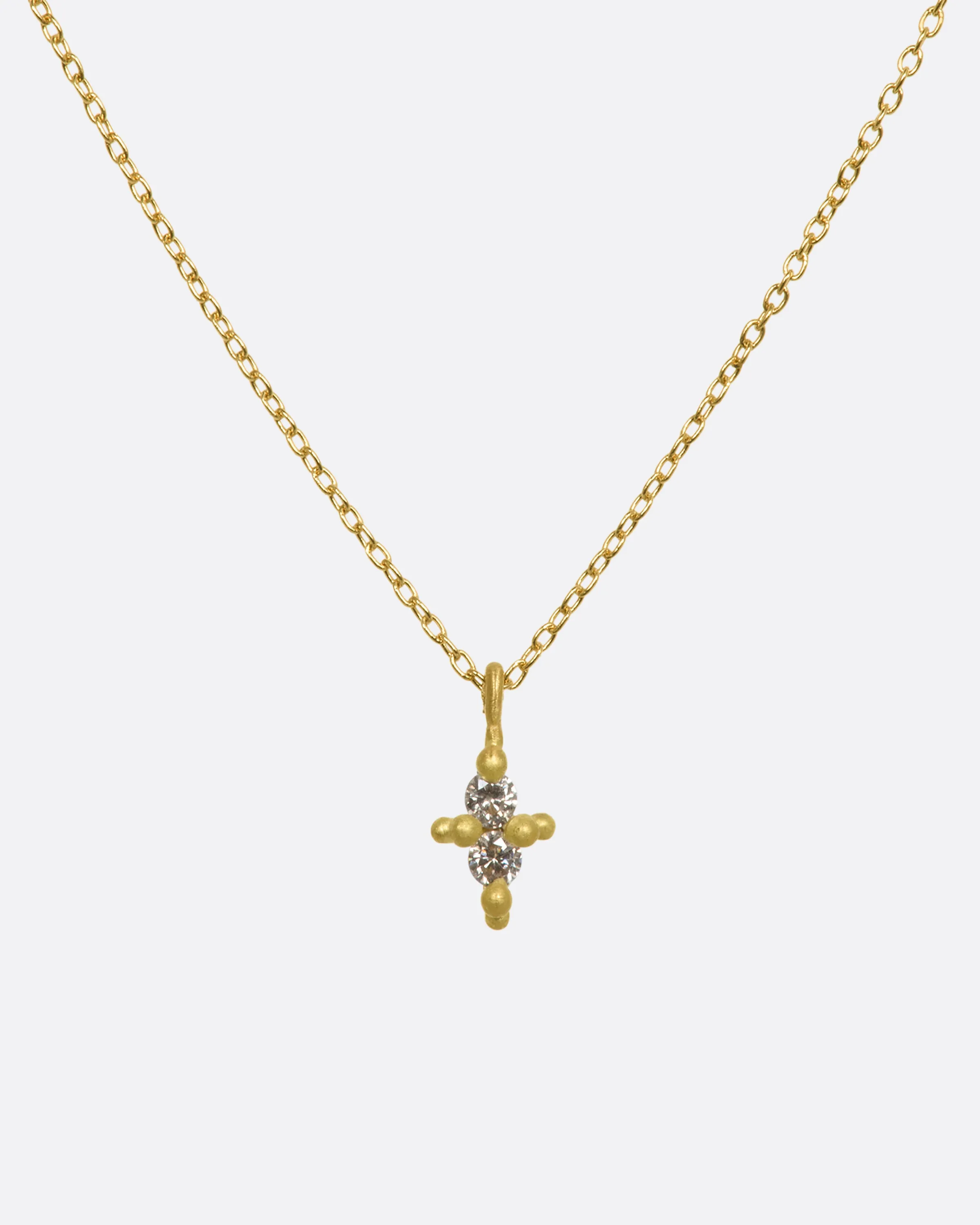 Champagne Diamond Double Faerie Pendant Necklace