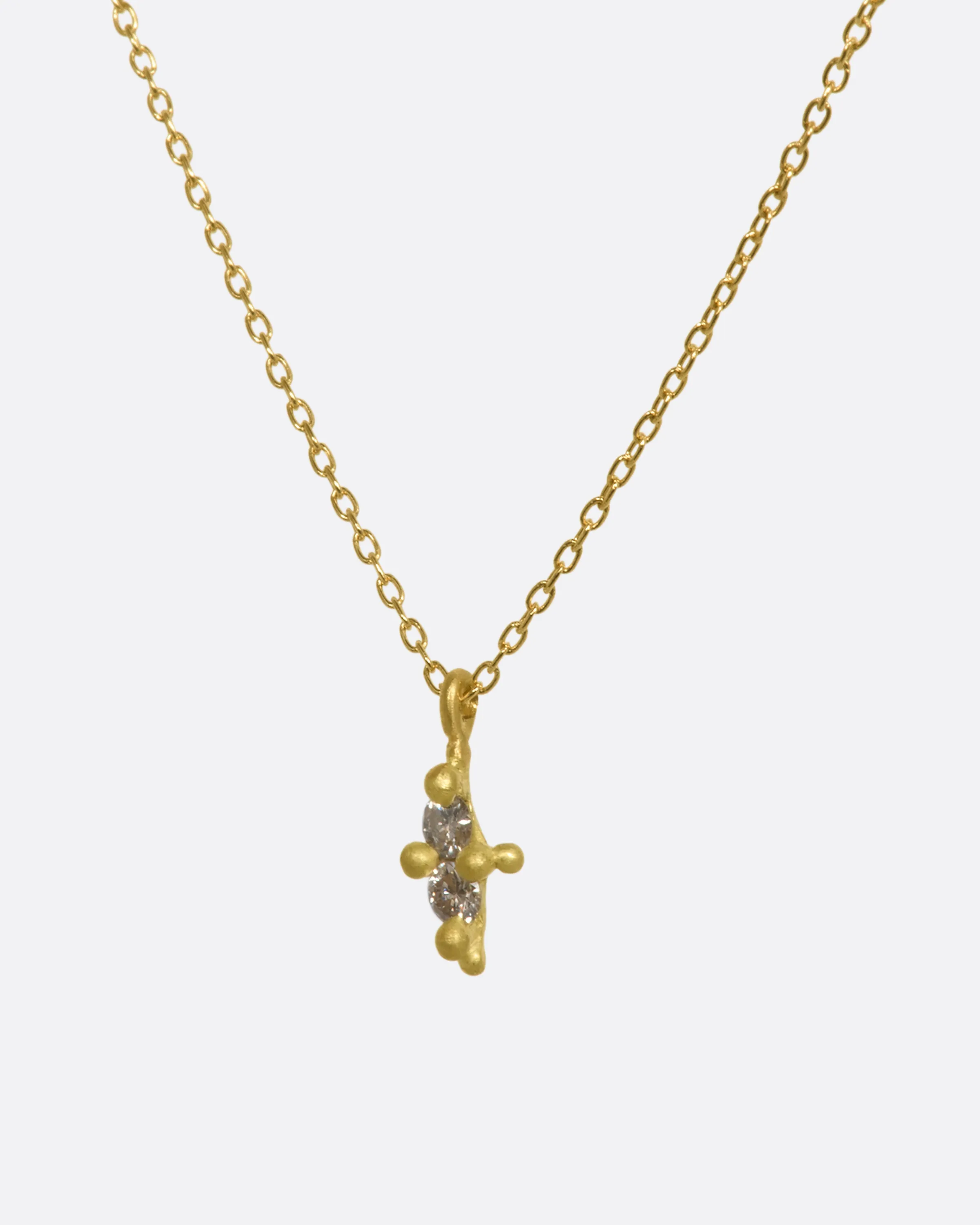 Champagne Diamond Double Faerie Pendant Necklace