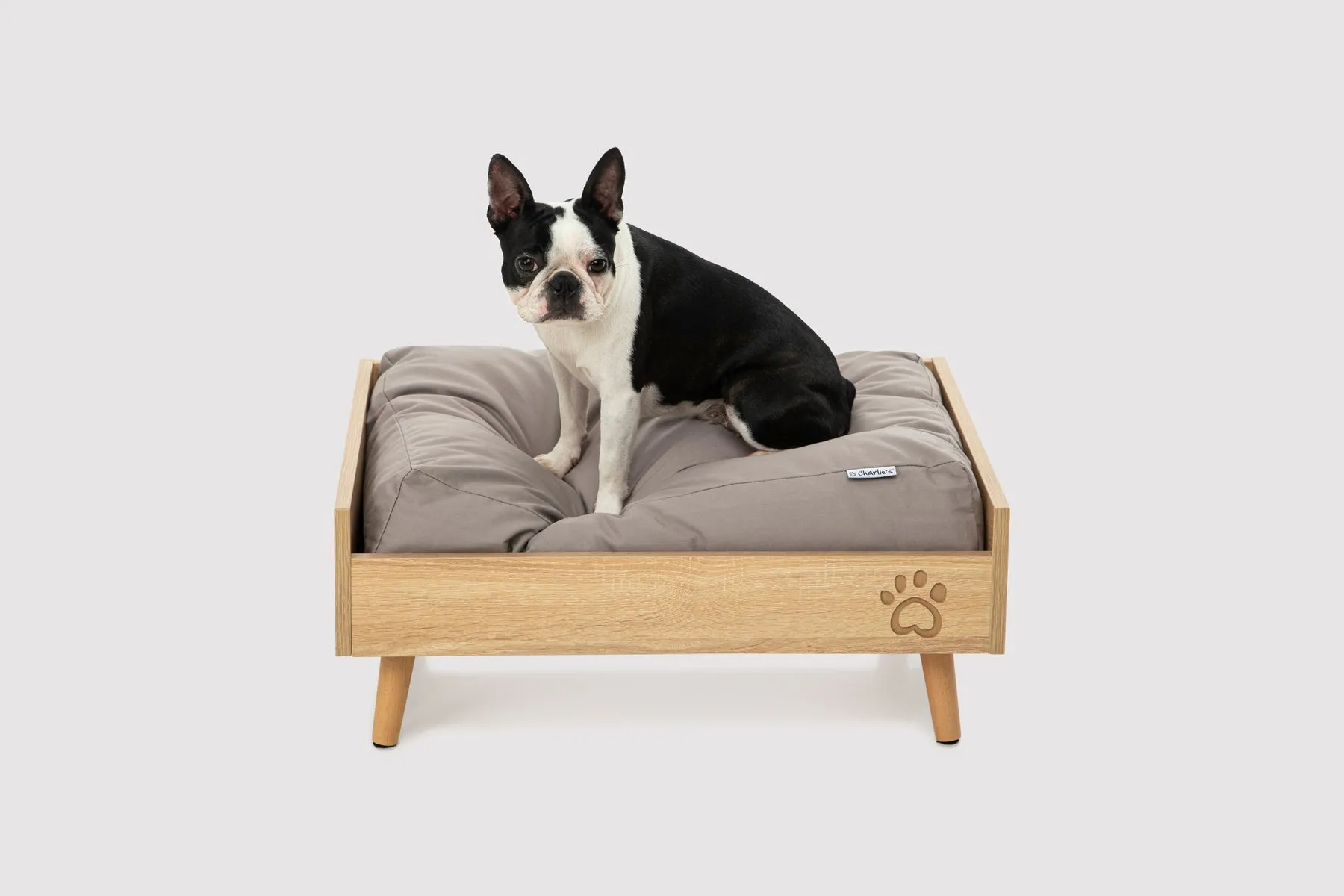 Charlie's Scandi Elevated Bed Natural/Grey 64×48.8×25.4cm