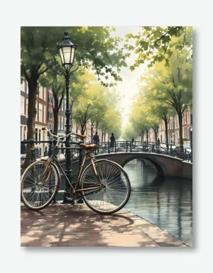 Charming Amsterdam Canal Scene Wall Art Poster