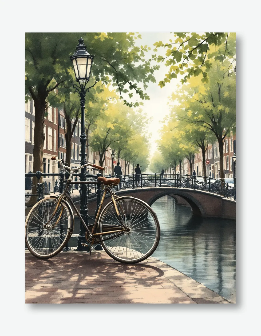 Charming Amsterdam Canal Scene Wall Art Poster