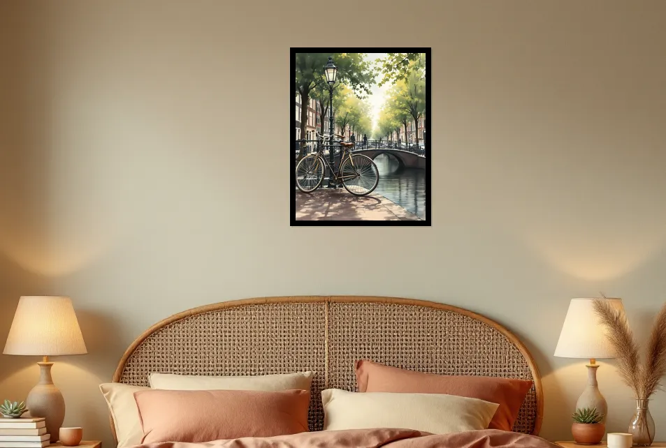 Charming Amsterdam Canal Scene Wall Art Poster