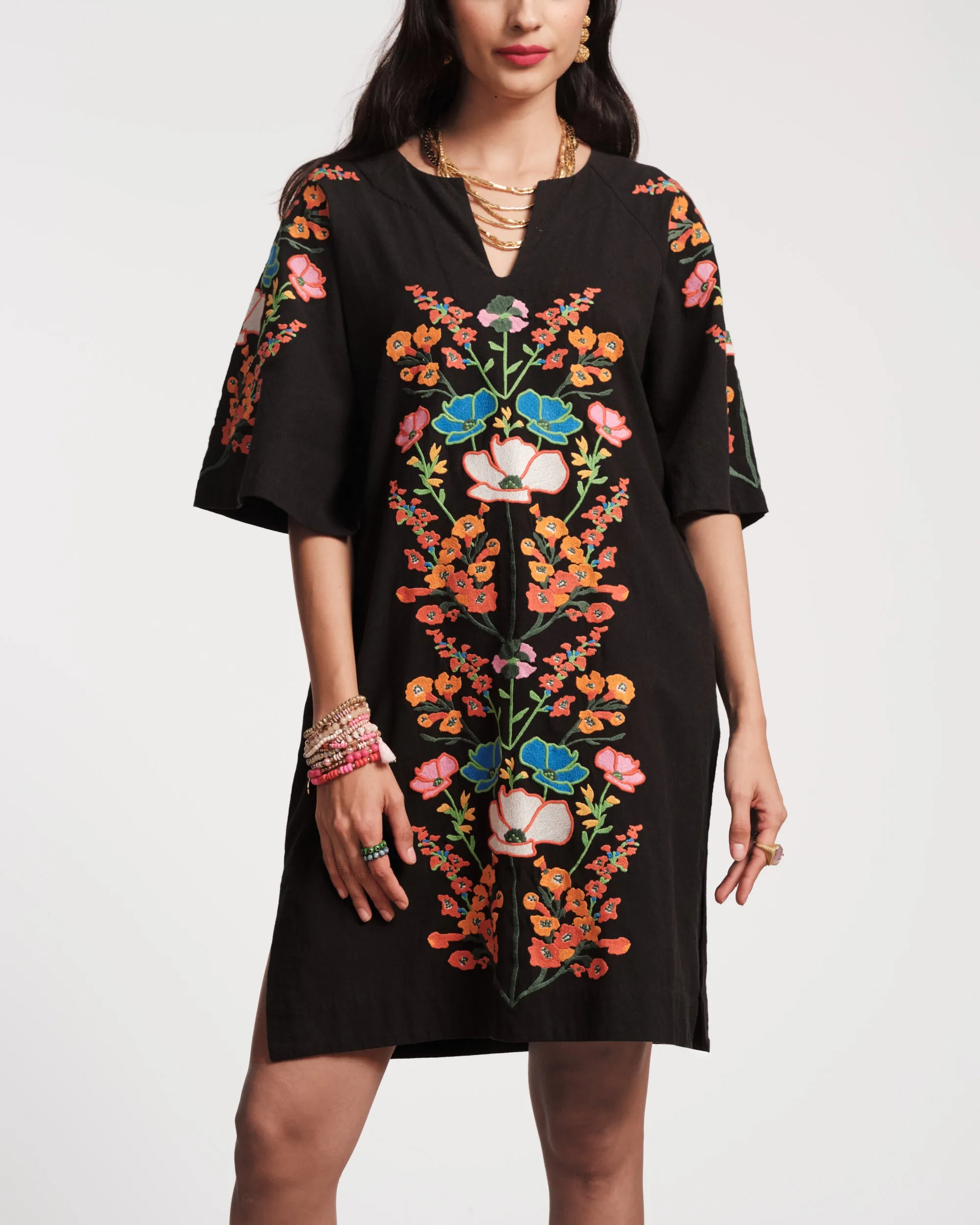 Charming Caftan Mini - Botanical Bash Black