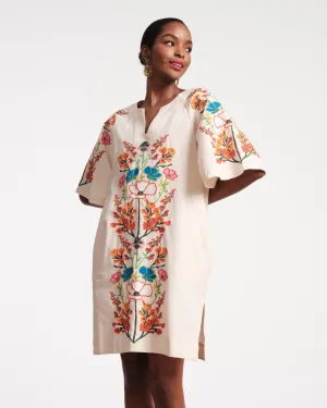Charming Caftan Mini - Botanical Bash White