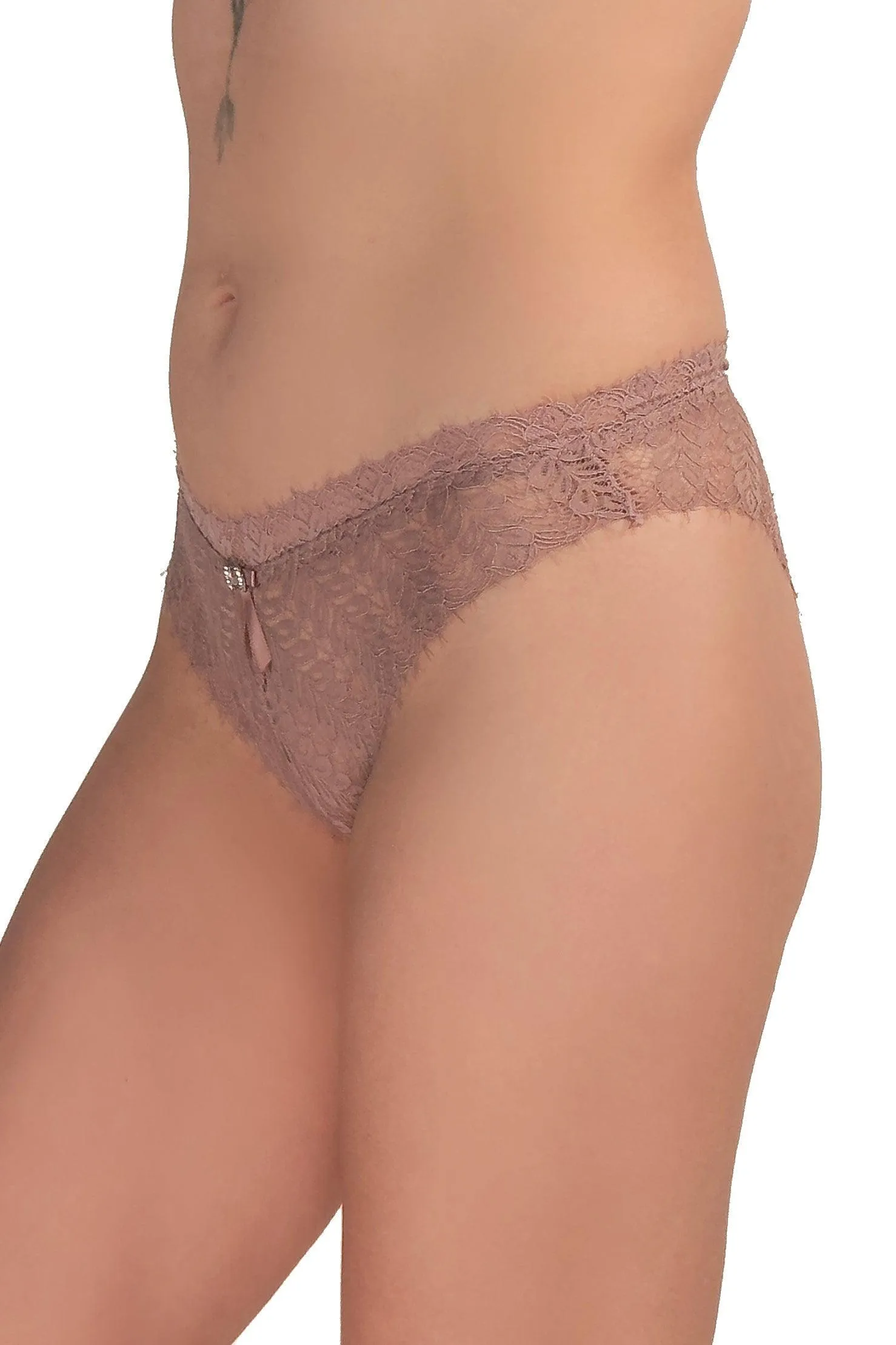 Charming Dusty Rose Lace Panties
