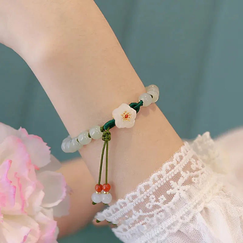Charming Kawaii Peach Blossom Woven Bracelet 🌸✨