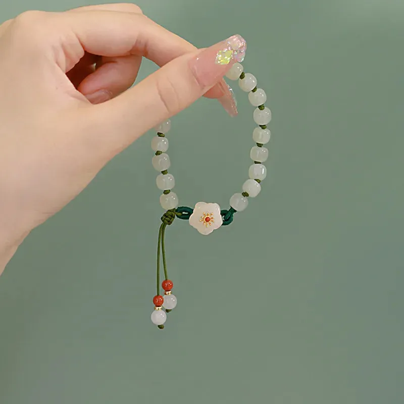 Charming Kawaii Peach Blossom Woven Bracelet 🌸✨