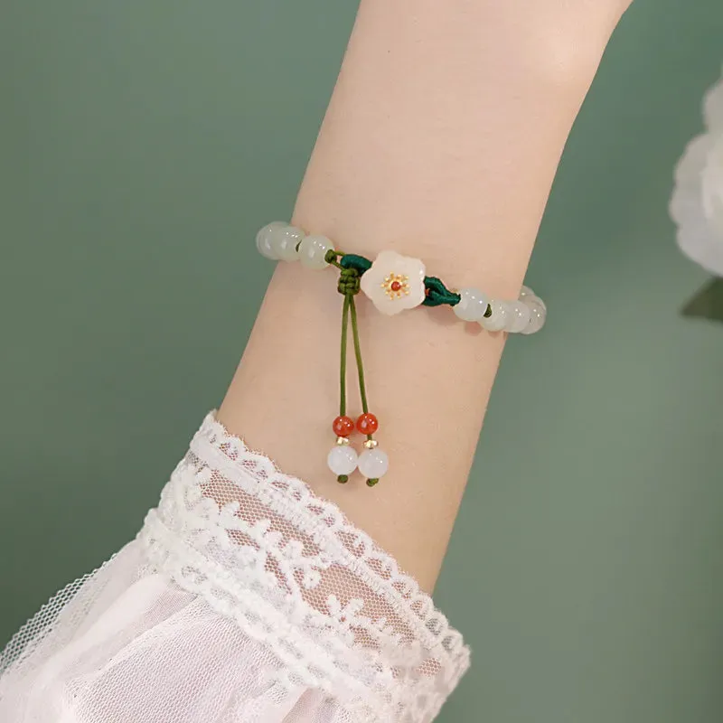 Charming Kawaii Peach Blossom Woven Bracelet 🌸✨