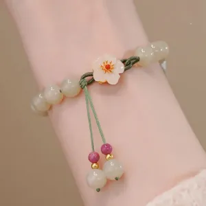 Charming Kawaii Peach Blossom Woven Bracelet 🌸✨