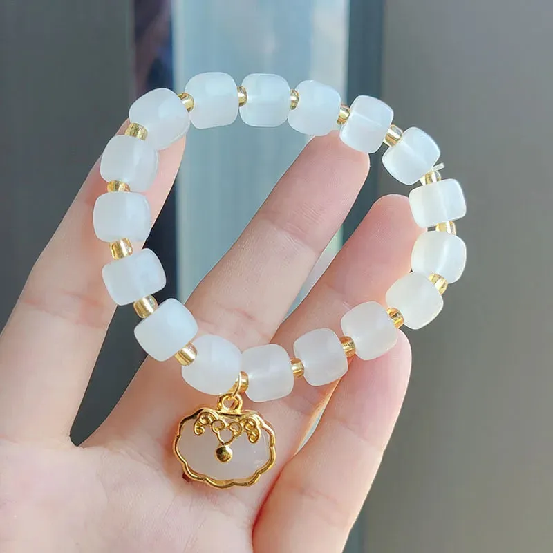 Charming Kawaii Peach Blossom Woven Bracelet 🌸✨