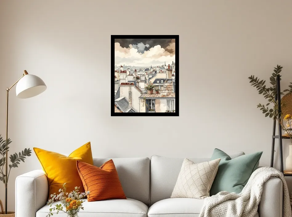 Charming Parisian Rooftops Art Wall Art Poster