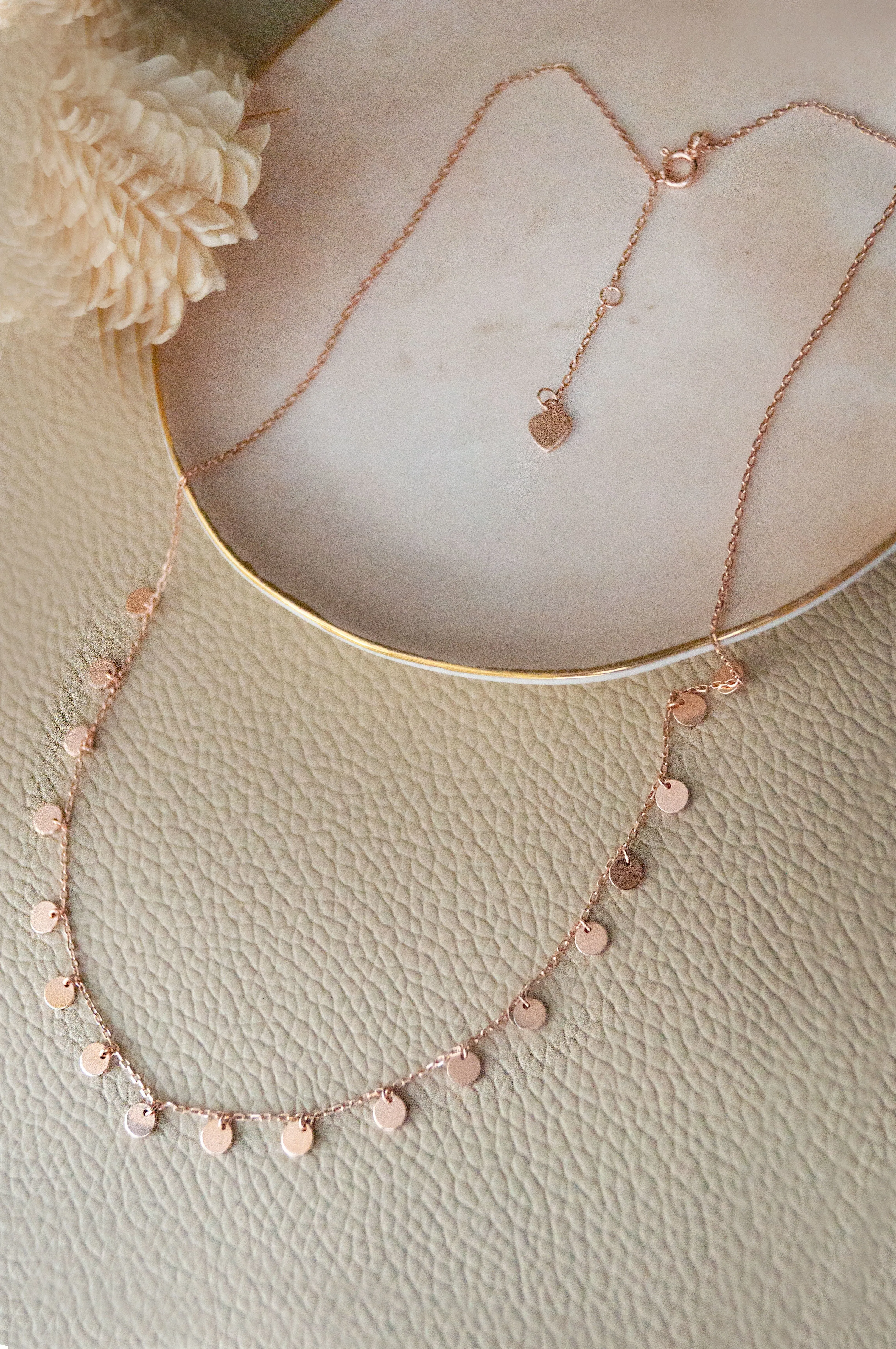 Charming Tiny Circles Sterling Silver Chain Necklace