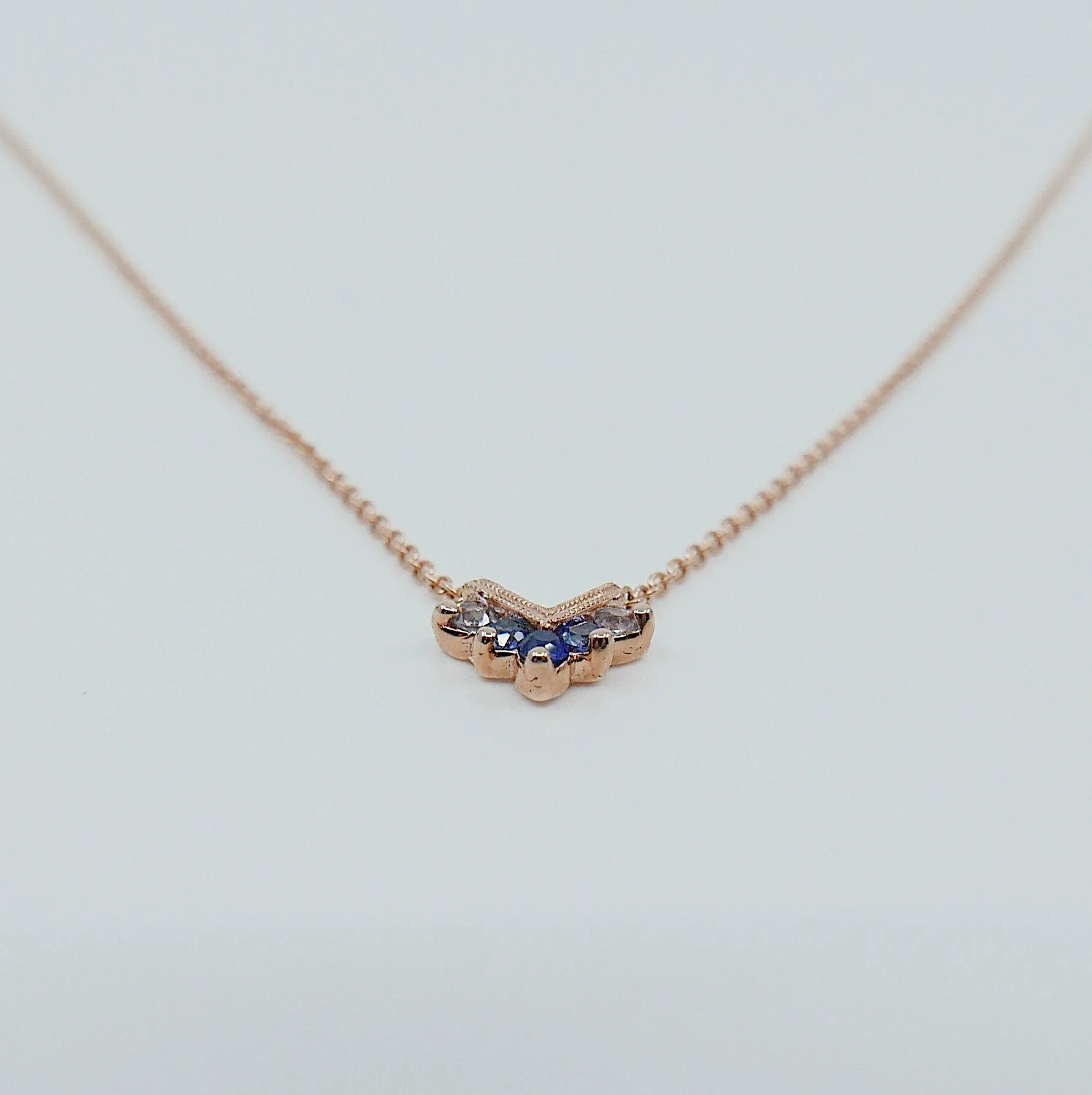 Chevron Sapphire Ombre Necklace