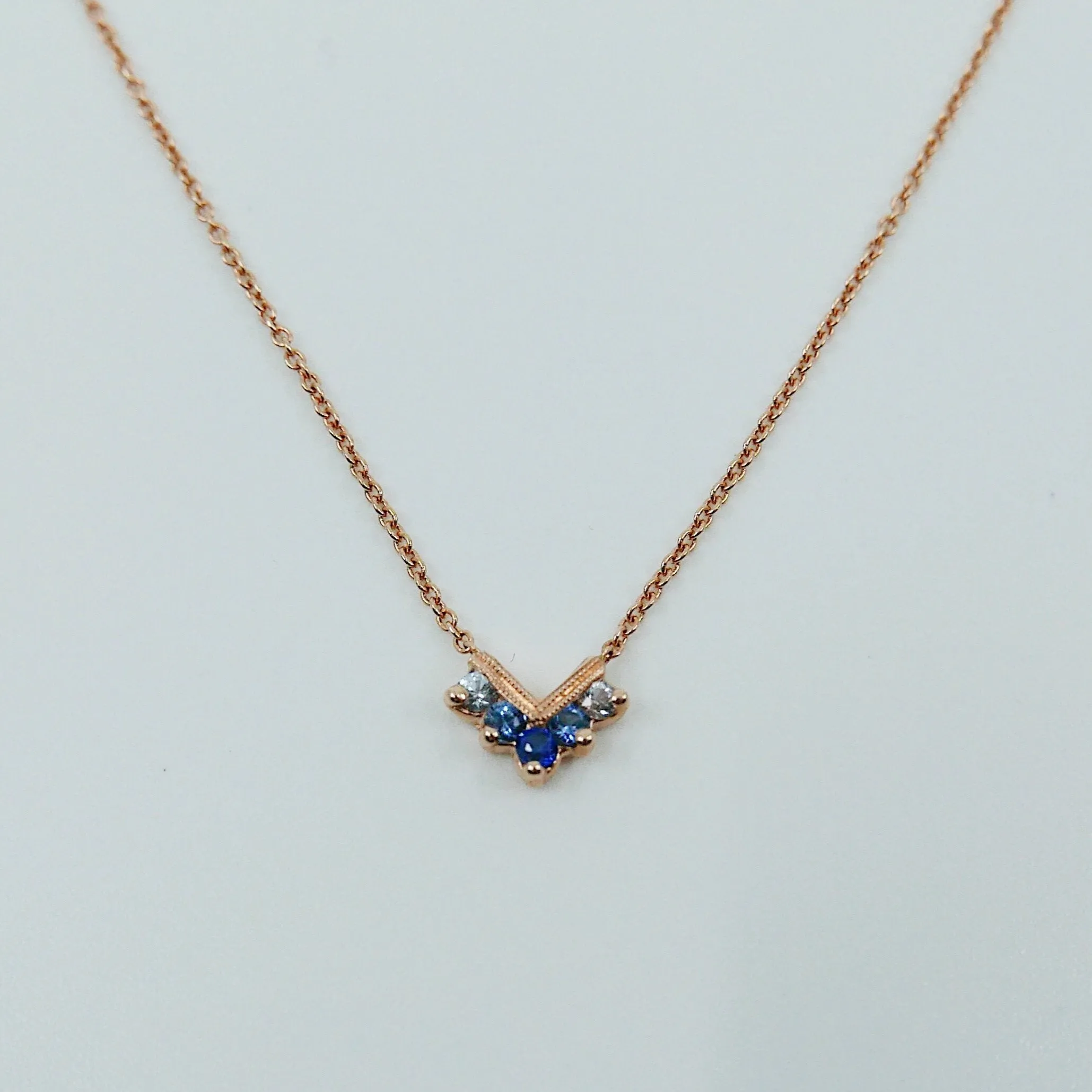 Chevron Sapphire Ombre Necklace