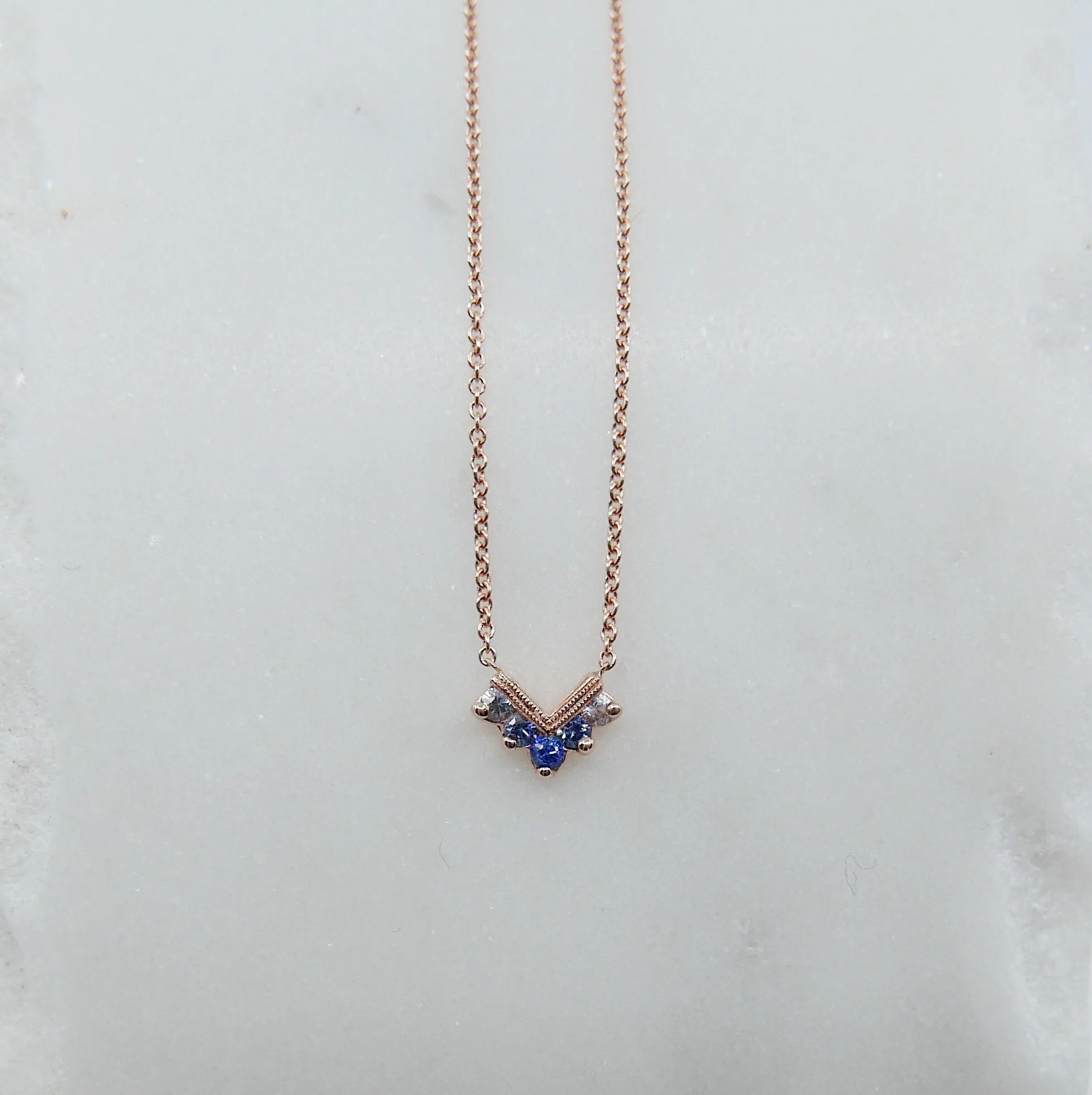 Chevron Sapphire Ombre Necklace