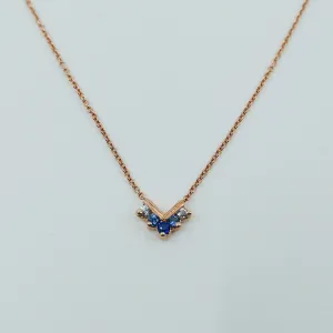 Chevron Sapphire Ombre Necklace
