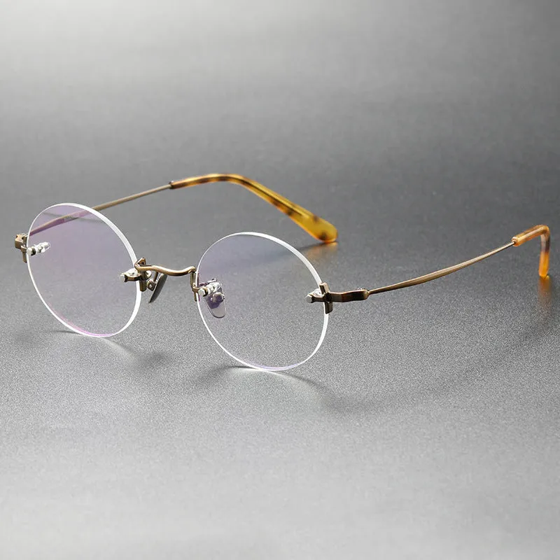 Ciri Titanium Semi-Rimless Round Glasses Frames