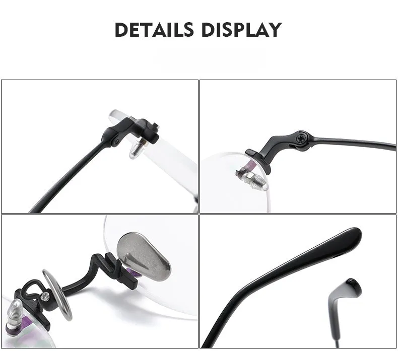Ciri Titanium Semi-Rimless Round Glasses Frames