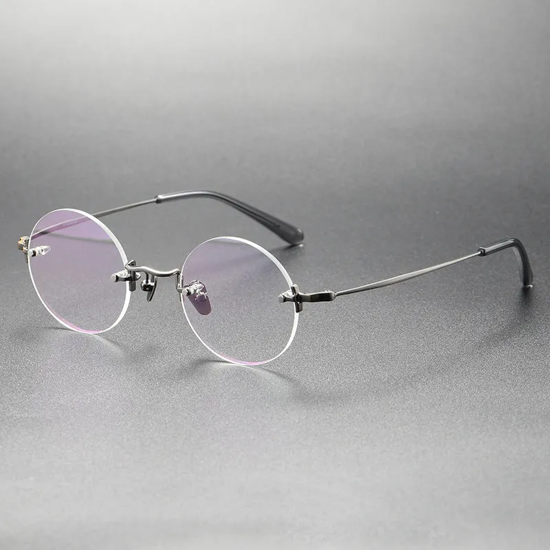 Ciri Titanium Semi-Rimless Round Glasses Frames
