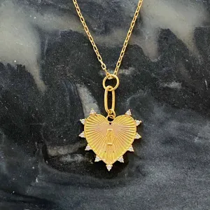 Clip Hanging Initial Heart Necklace: A