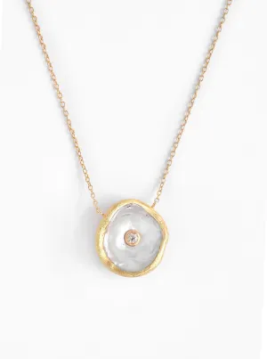Coin Pearl CZ Necklace