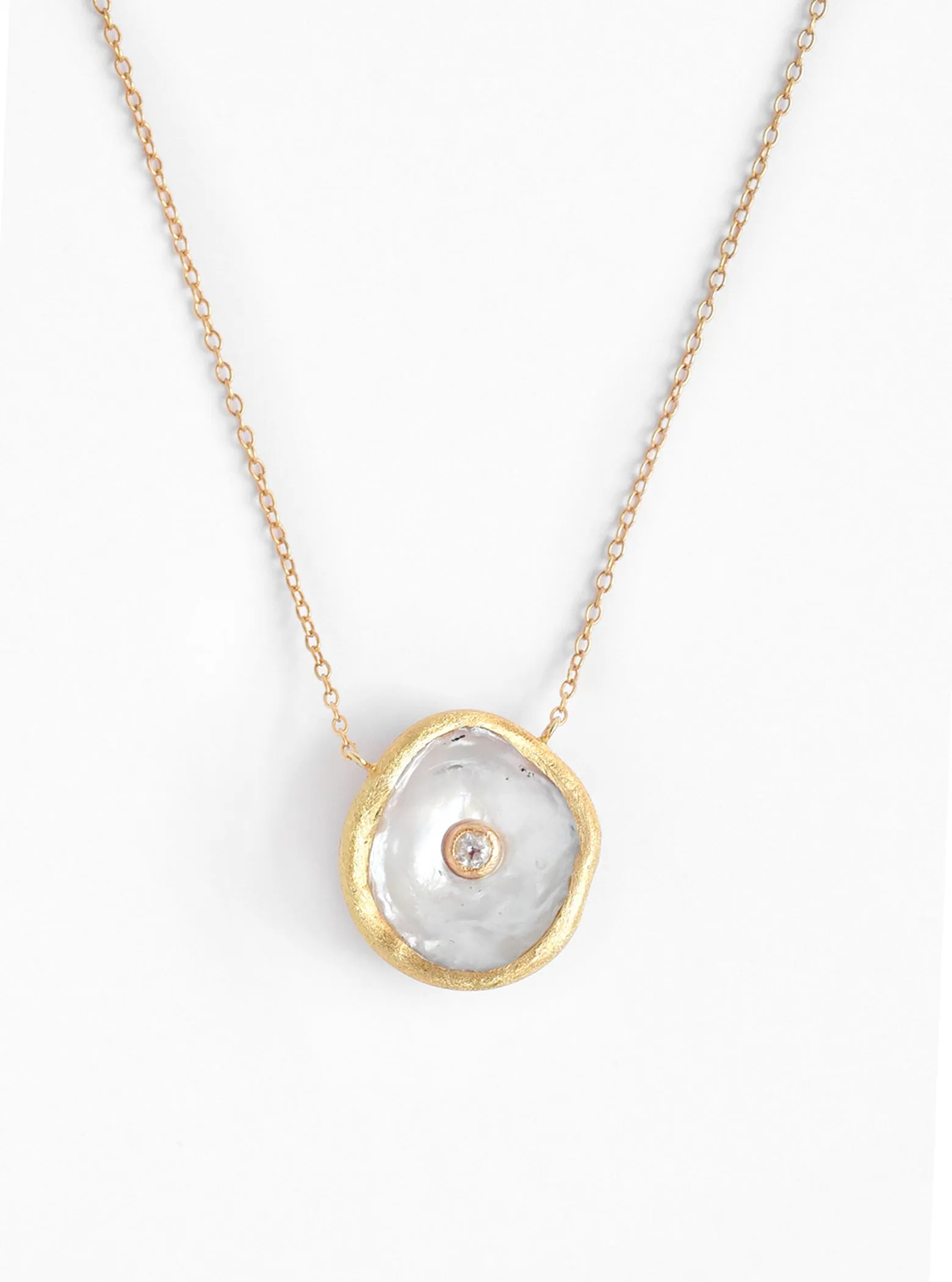 Coin Pearl CZ Necklace