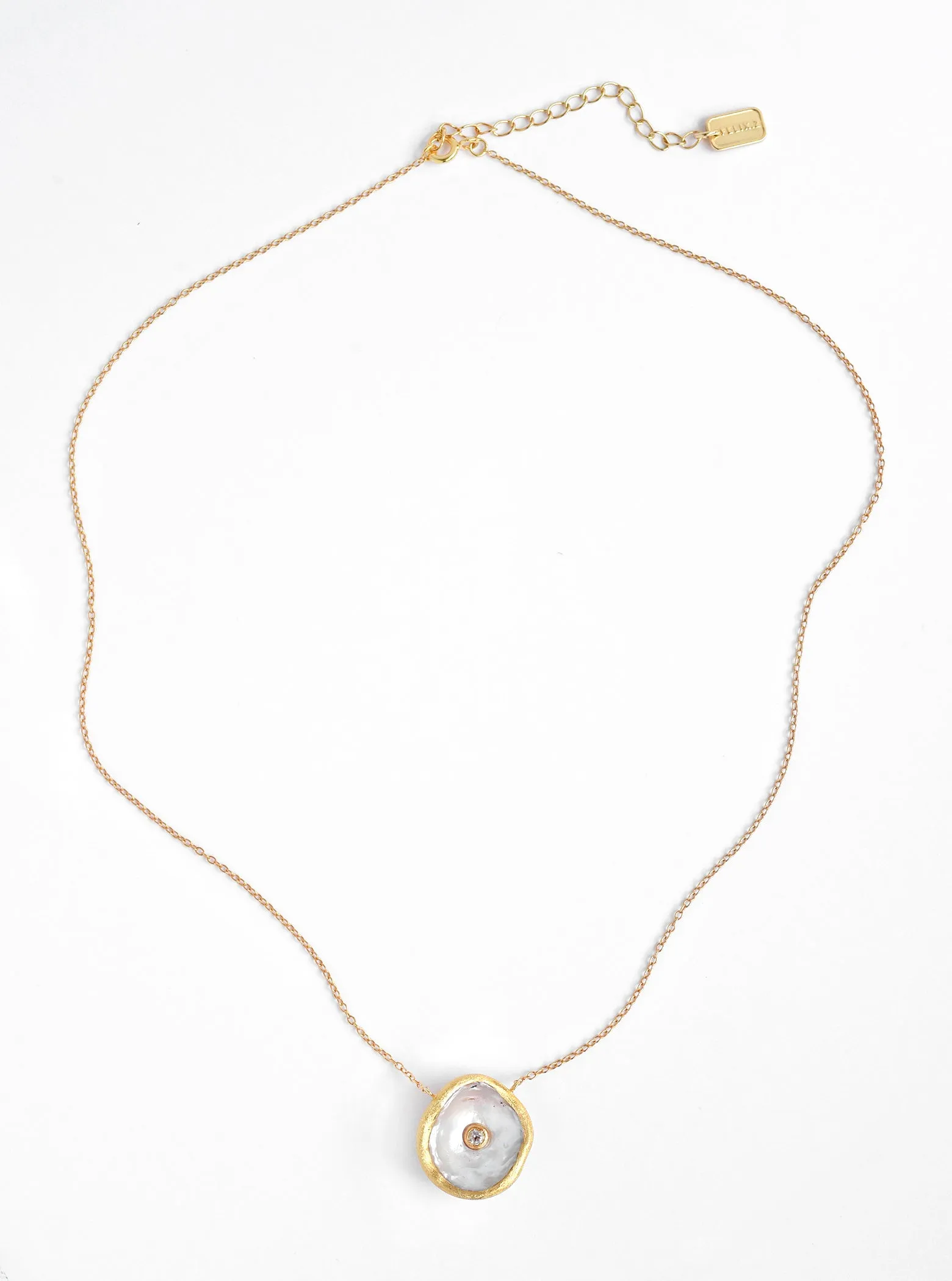Coin Pearl CZ Necklace