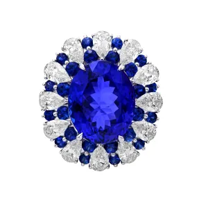 Concerto Tanzanite and Sapphire Cocktail Ring