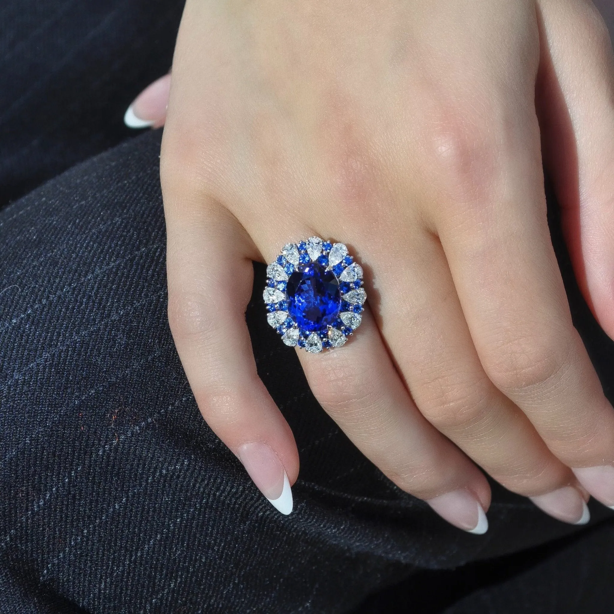 Concerto Tanzanite and Sapphire Cocktail Ring