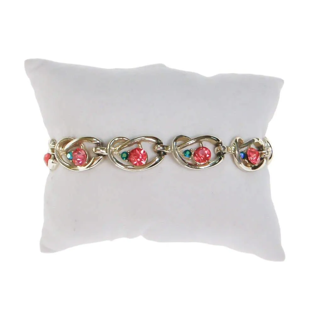 Coro Pink and Blue Rhinestone Bracelet