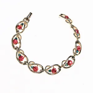 Coro Pink and Blue Rhinestone Bracelet