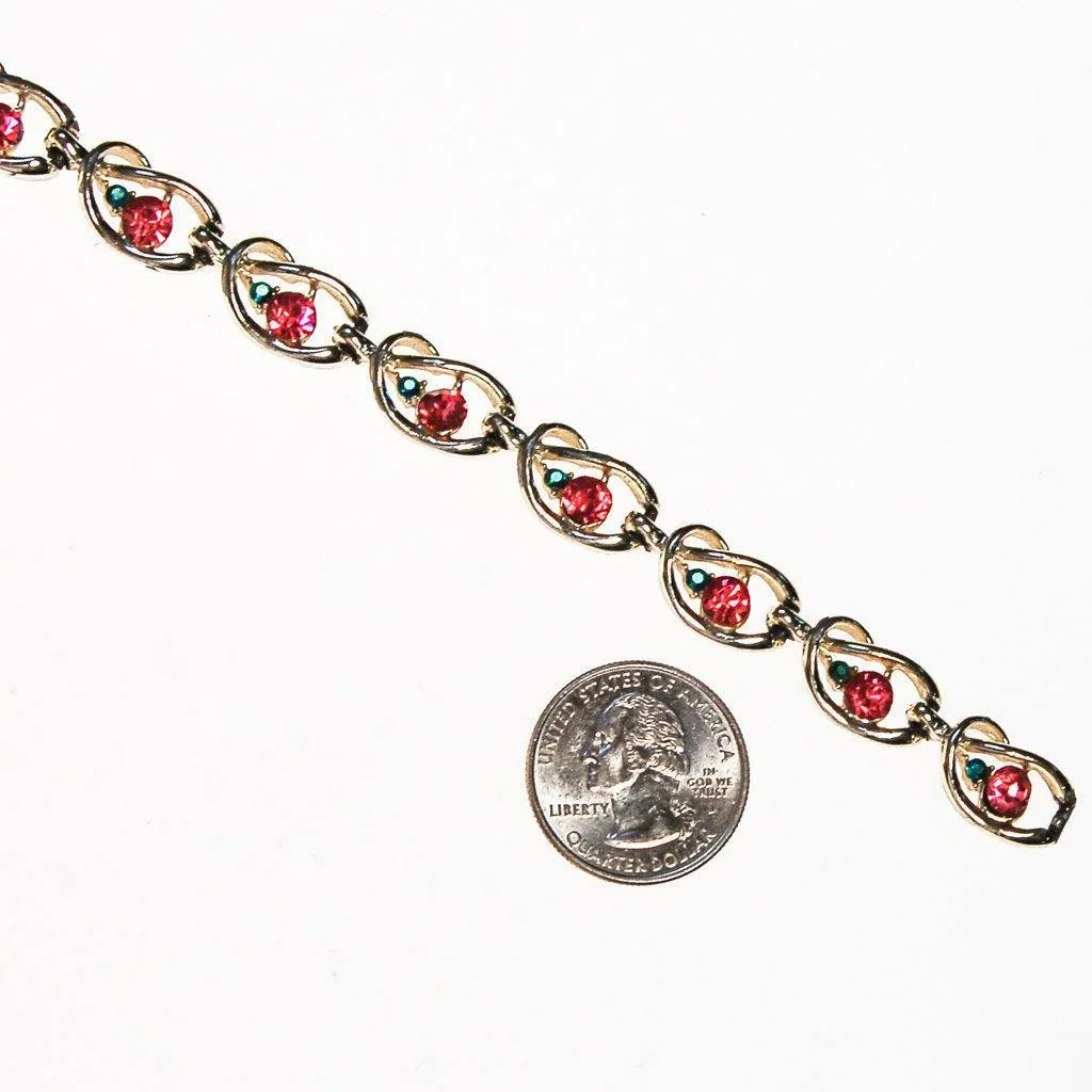 Coro Pink and Blue Rhinestone Bracelet