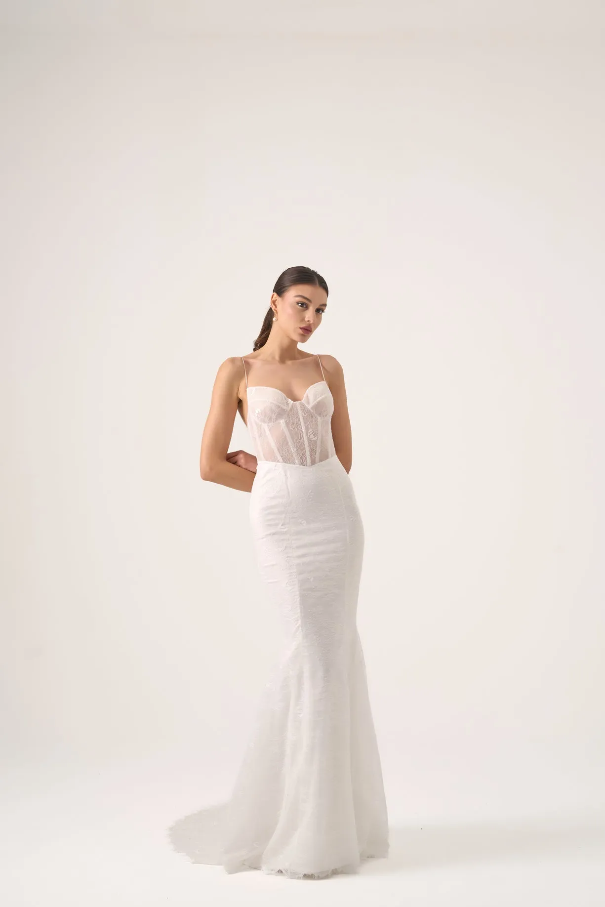 Corset lace mermaid gown