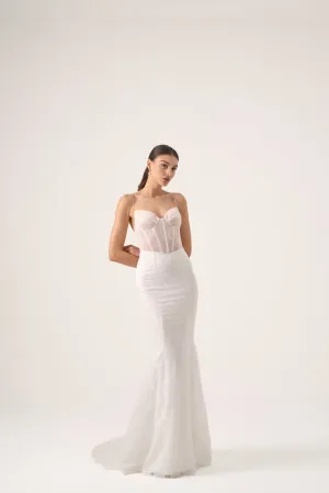 Corset lace mermaid gown