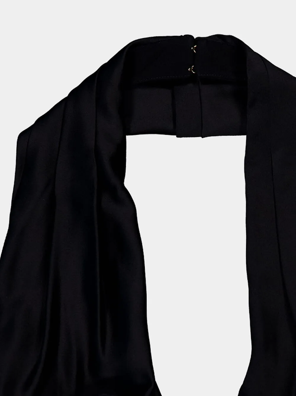 Cowl Neck Crepe Flare Jumpsuit