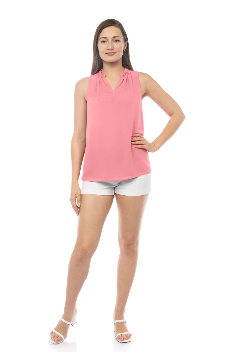 Crew Neck Sleeveless Top