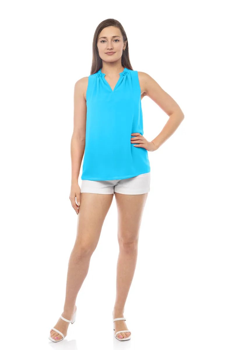 Crew Neck Sleeveless Top