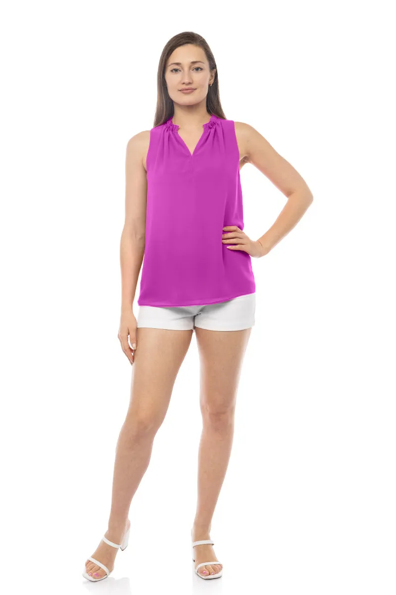 Crew Neck Sleeveless Top