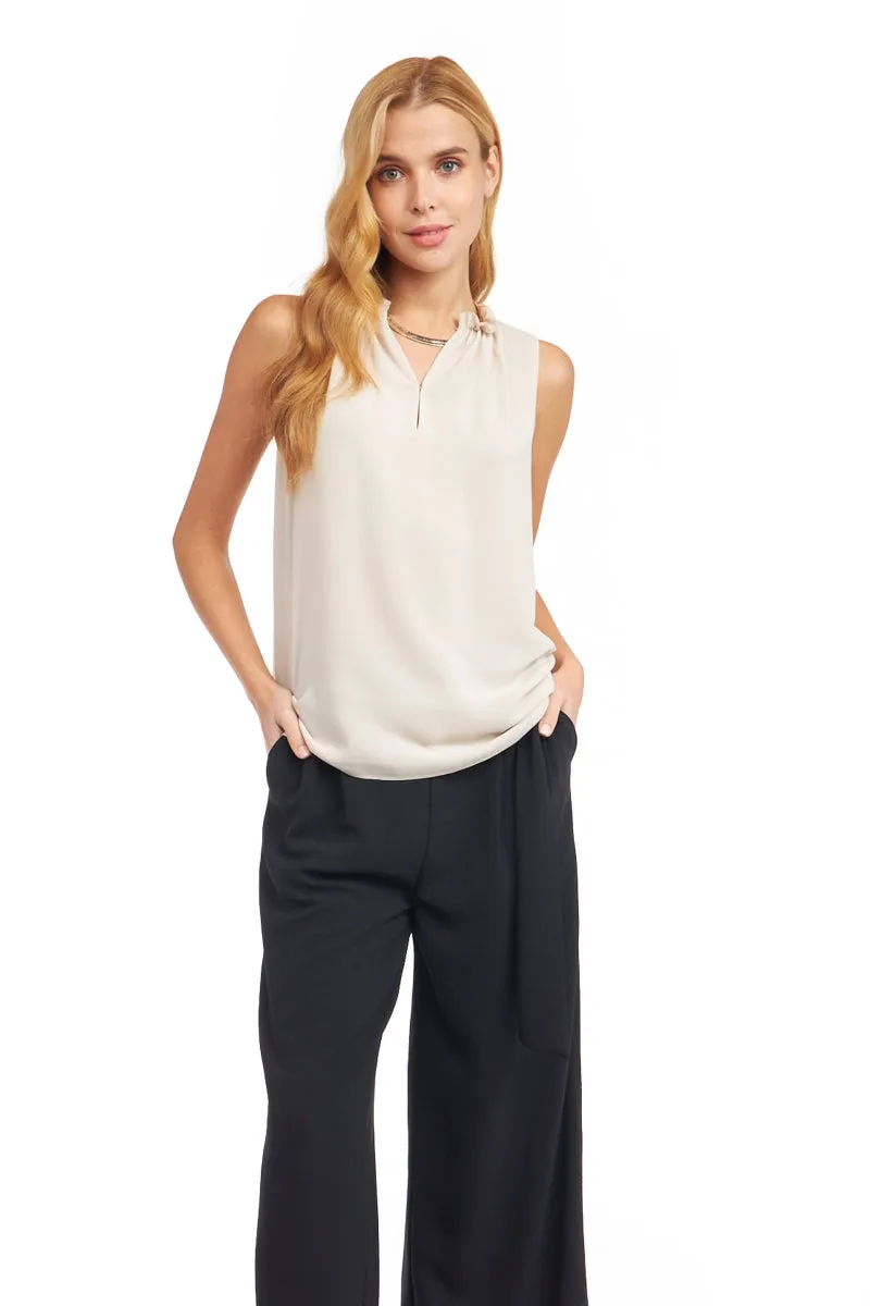 Crew Neck Sleeveless Top