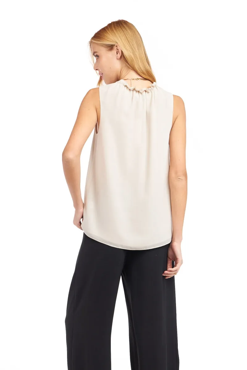 Crew Neck Sleeveless Top