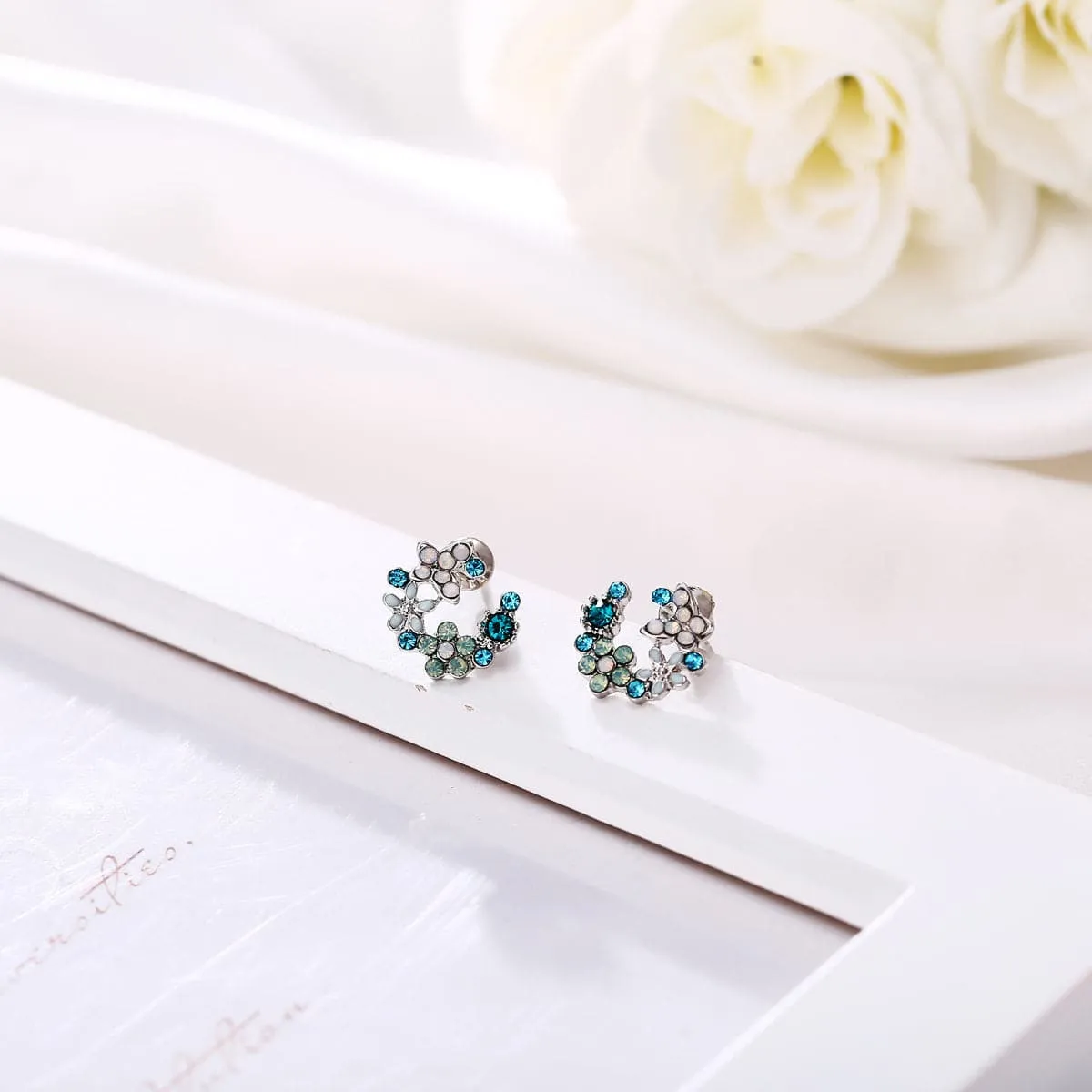 Crystal & Cubic Zirconia Butterfly Stud Earrings