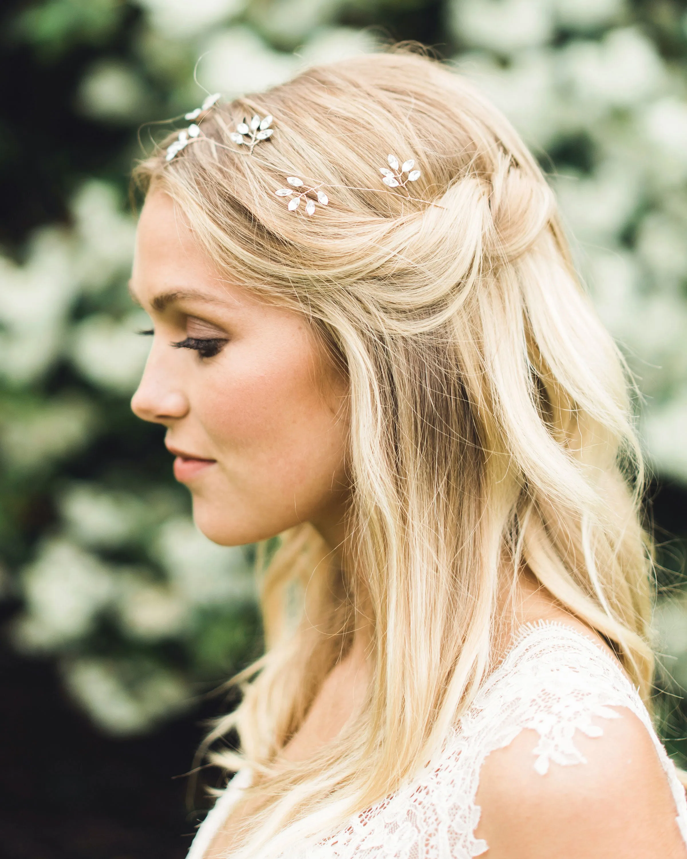 Crystal Leaves Hair Vine