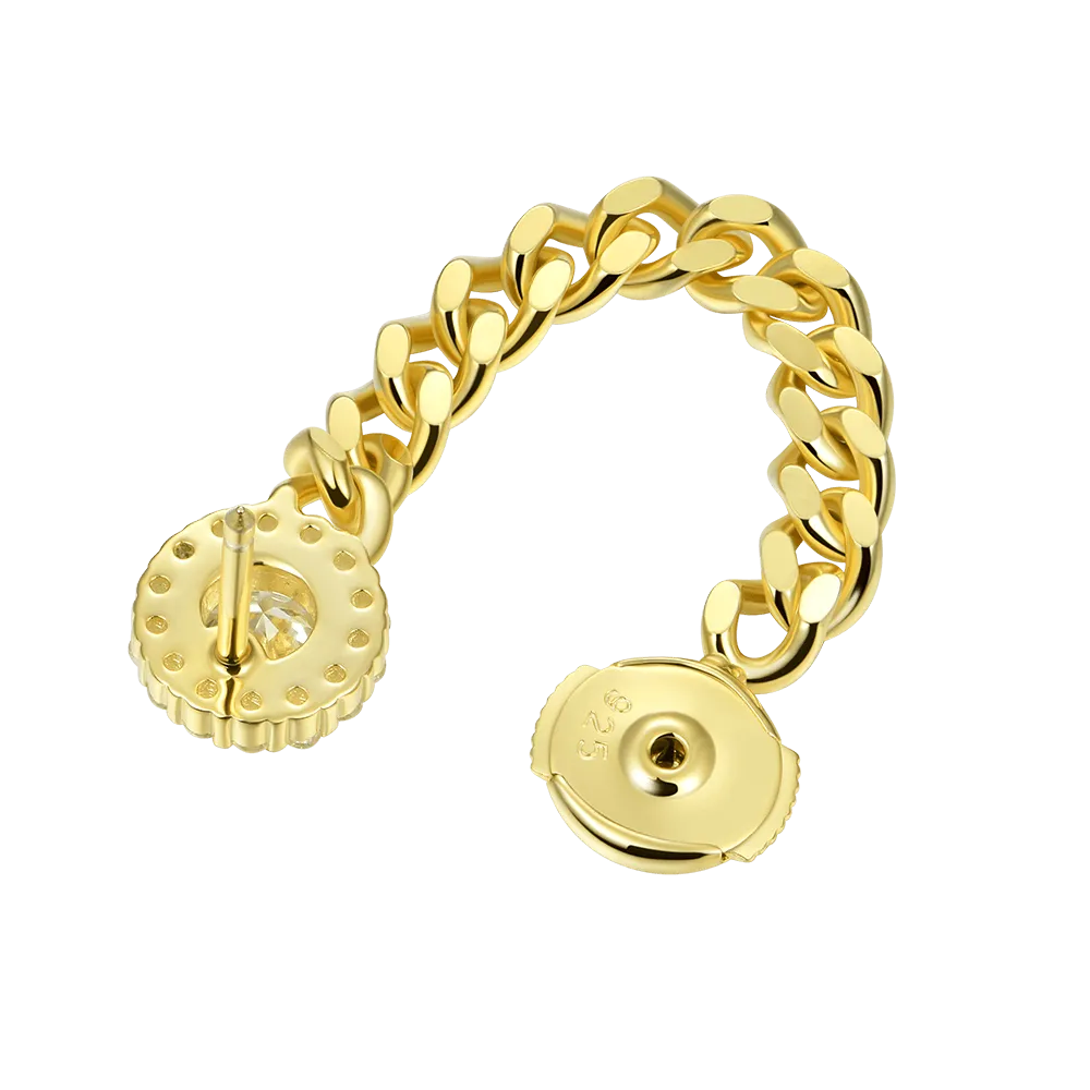 Cuban Link Hoop Earrings - Pair